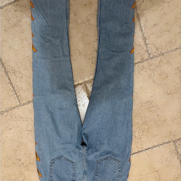 SANDRO PARIS flame jeans high rise straight leg light blue denim size 6 … - Picture 10 of 13